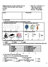 Đề kiểm tra một tiết học kì I môn Tiếng anh lớp 8 - Năm học 2016-2017 - Trường THCS Huỳnh Thúc Kháng